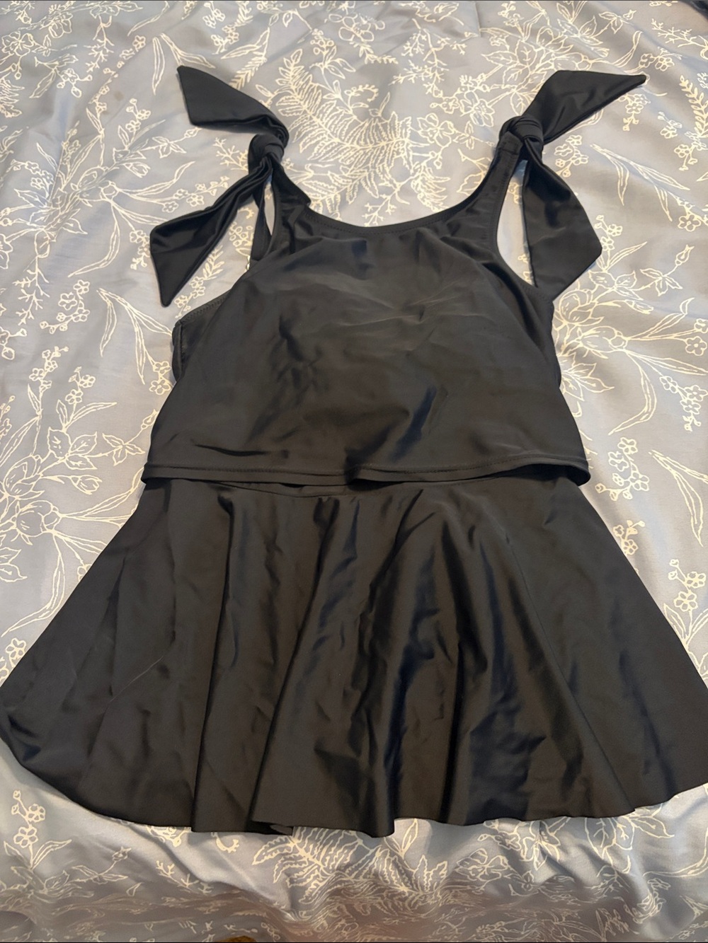 Latched Mama Black Nursing Swim Dress with Adjustable Straps